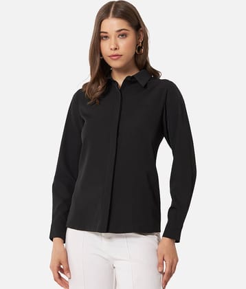 ALL WAYS YOU Women Solid Crepe Shirt ( Black )