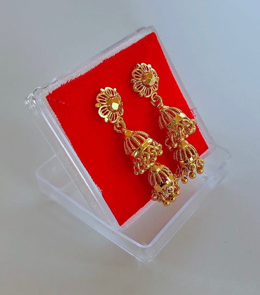 Gold Plated Traditional Indian Jhumka Earrings