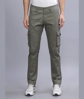 Paul Street Slim Flat Men's Cargos - Olive Green ( Pack of 1 )