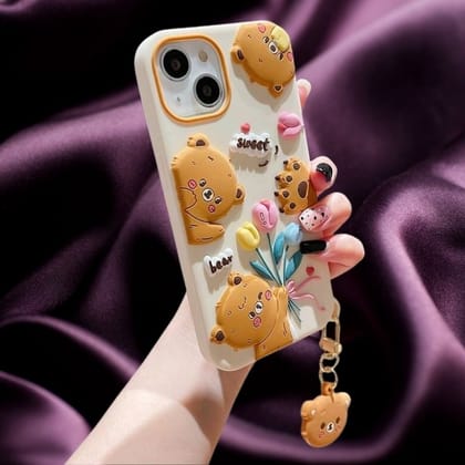 Cute 3D Bears Cover (with Bear Charm)-iPhone 13