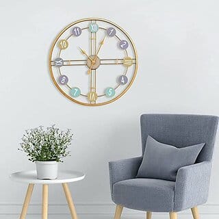 Amhomedecor Analog 81.3 cm X 20 cm Wall Clock (Multicolor, With Glass, Standard)