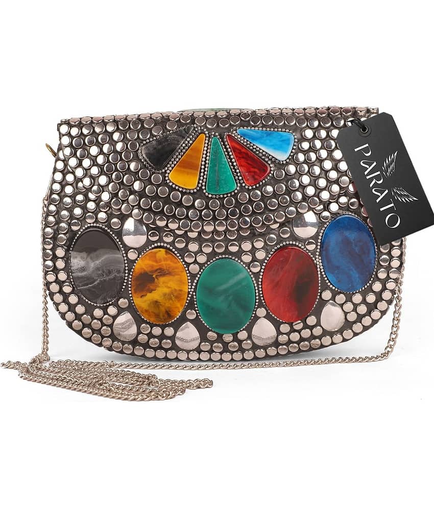 PARATO Sling Bag Suede Set of 1 ( Silver )