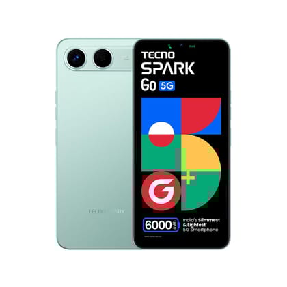 Tecno Spark GO 5G (Turquoise Green, 4GB+128GB) | Slimmest Smartphone with 6000mAh Battery | Ella AI with Indian Languages Support* | IP64 Dust and Water Resistant Tecno Spark GO 5G (Turquoise Green, 4GB+128GB) | Slimmest Smartphone with 6000mAh Battery |