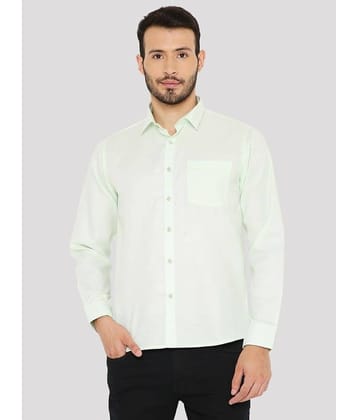 Maharaja Cotton Blend Slim Fit Solids Full Sleeves Men's Casual Shirt - Green ( Pack of 1 )