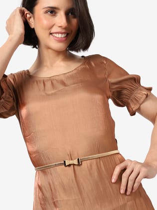 Gold Solid Waist Belt-Belt