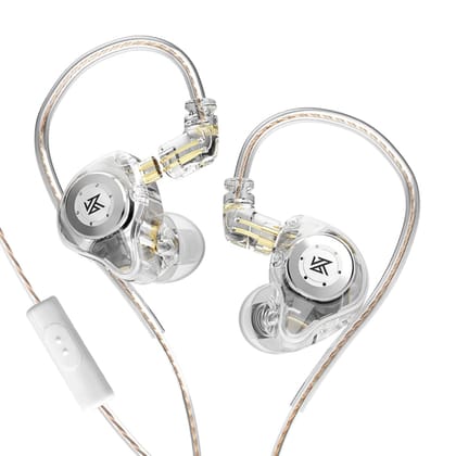 Concept Kart KZ EDX Pro IEM Earphone, Dual Magnetic Dynamic Driver, Ergonomic Fit, Balanced Sound with Punchy Bass, 5N OFC 2Pin Detachable Cable, 3.5mm Compatible (White, with Mic) Concept Kart KZ EDX Pro IEM Earphone, Dual Magnetic Dynamic Driver, Ergon