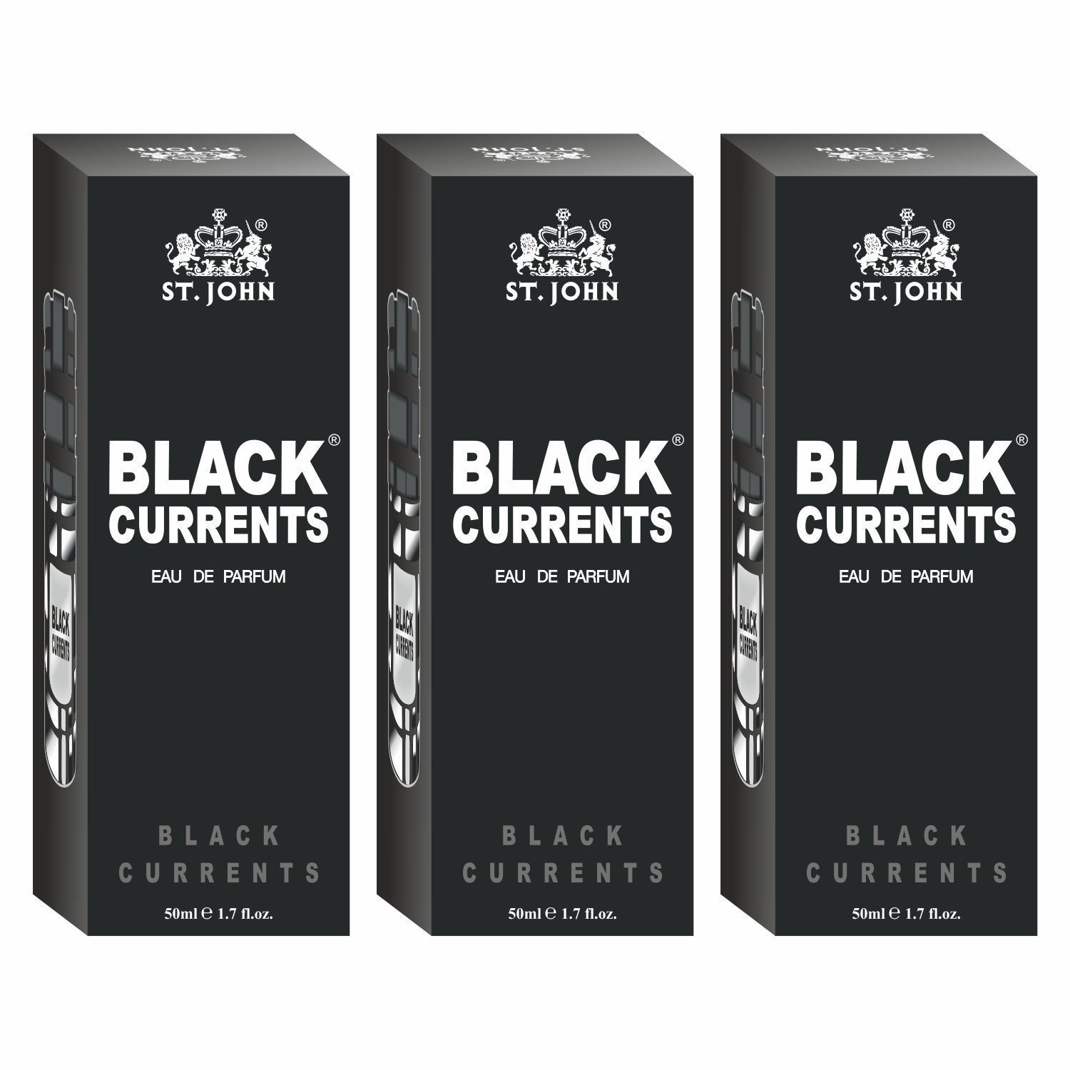 ST-JOHN Cobra Black Current 50ml Pack of 3 Body Perfume Spray Gift Pack Eau de Parfum - 150 ml (For Men & Women)