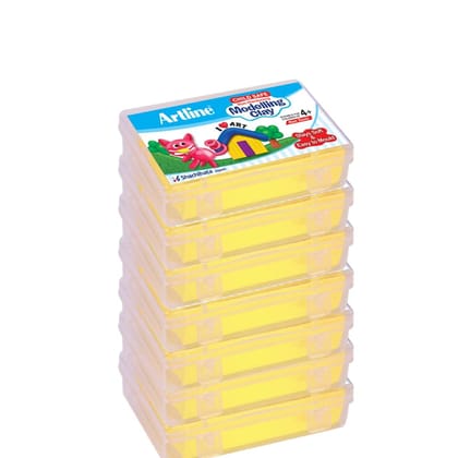 Artline Modelling Clay 150GM (7 Plastic Container Singles) Yellow Colour X 7 | Soft & Easy to Bend or Shape, for Young Hands