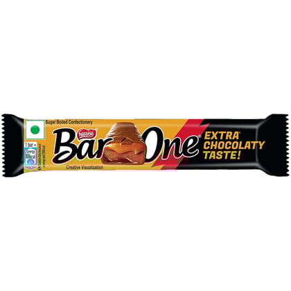 Nestle Bar One Chocolate - Nougat & Caramel Filled, 20 g Pouch