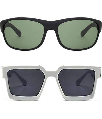 Kanny Devis - Black Wrap Around Sunglasses ( Pack of 2 )