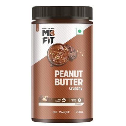 MuscleBlaze Fit Chocolate Peanut Butter (Crunchy, 750 grams) | High Protein | No Trans Fat, Energy Booster