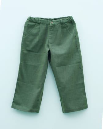 Earthy Green Smart Pants-1-2 years