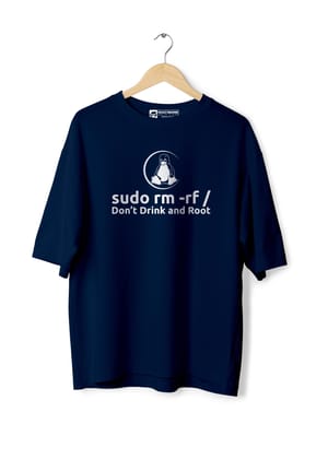 Don't Drink and Root Oversized T-Shirt-Navy Blue / XXL