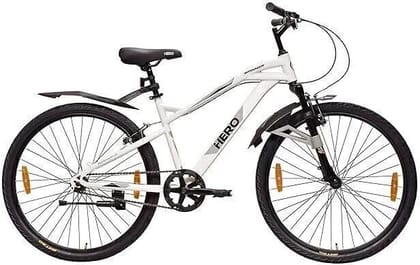 HERO Spinner 26T 26 T (inch) Mountain Cycle (Single Speed, White, Black, Only Front Suspension) HERO Spinner 26T 26 T (inch) Mountain Cycle (Single Speed, White, Black, Only Front Suspension)
