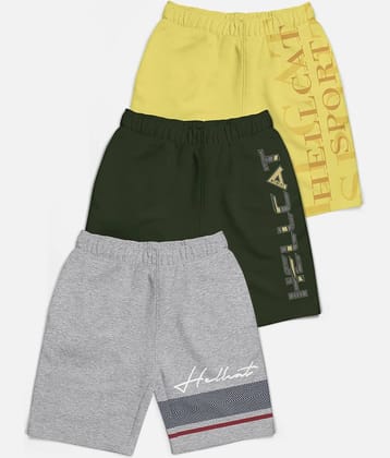 HELLCAT Pack of 3 Cotton Blend Shorts For Boys ( Multicolor )
