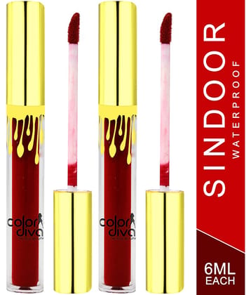 Color Diva Waterproof & Long Lasting Red Sindoor Liquid Pack of 2 6 g