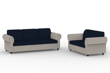 Wakeup India Sofa Set | Snugy Sofa 5 Seater, Sofa Set for Living Room with Double Padded Colour| 1 Year Warranty ( Blue and Grey Colour Finish Fabric, Seating- 3+2 Seater )