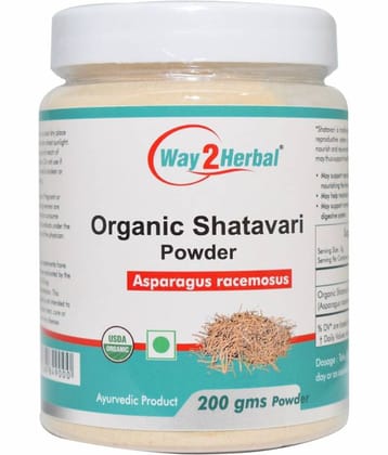 Way2Herbal Organic Shatavari Powder 200 Gm Pack of 1