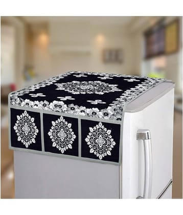 E-Retailer - Black Polyester Fridge  Top Cover (Pack of 1)