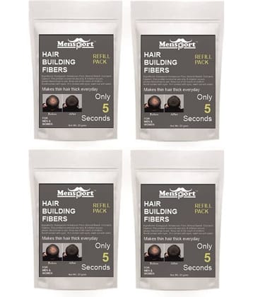 Mensport Hair Building Fiber Instant Fuller Hair Refill Pack (Black) 25 gm Pack of 4