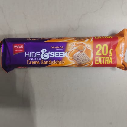 Parle hide & seek choco chip orange sandwich 