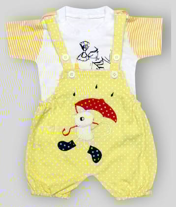 Babeezworld Pack of 1 Baby Girls Cotton Dungarees ( Multicolor )