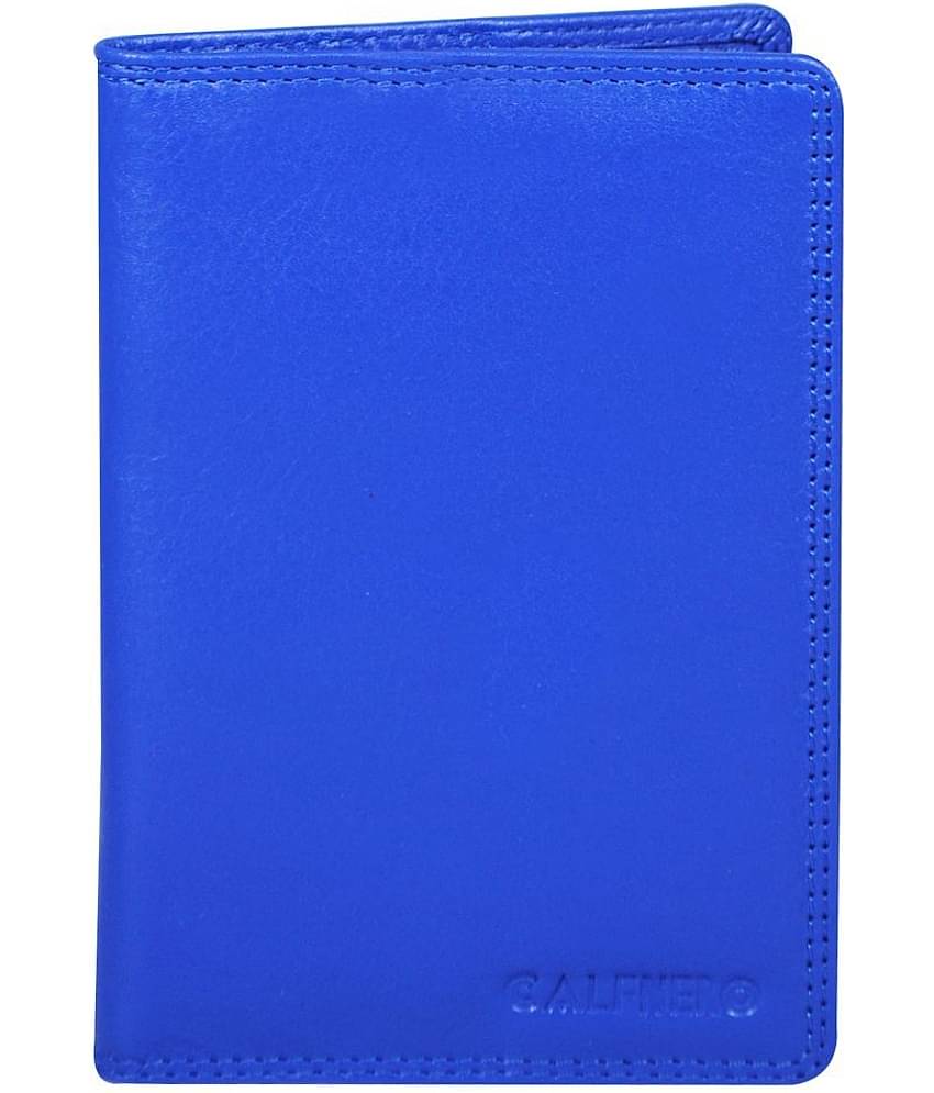 Calfnero Leather Blue Passport Holder