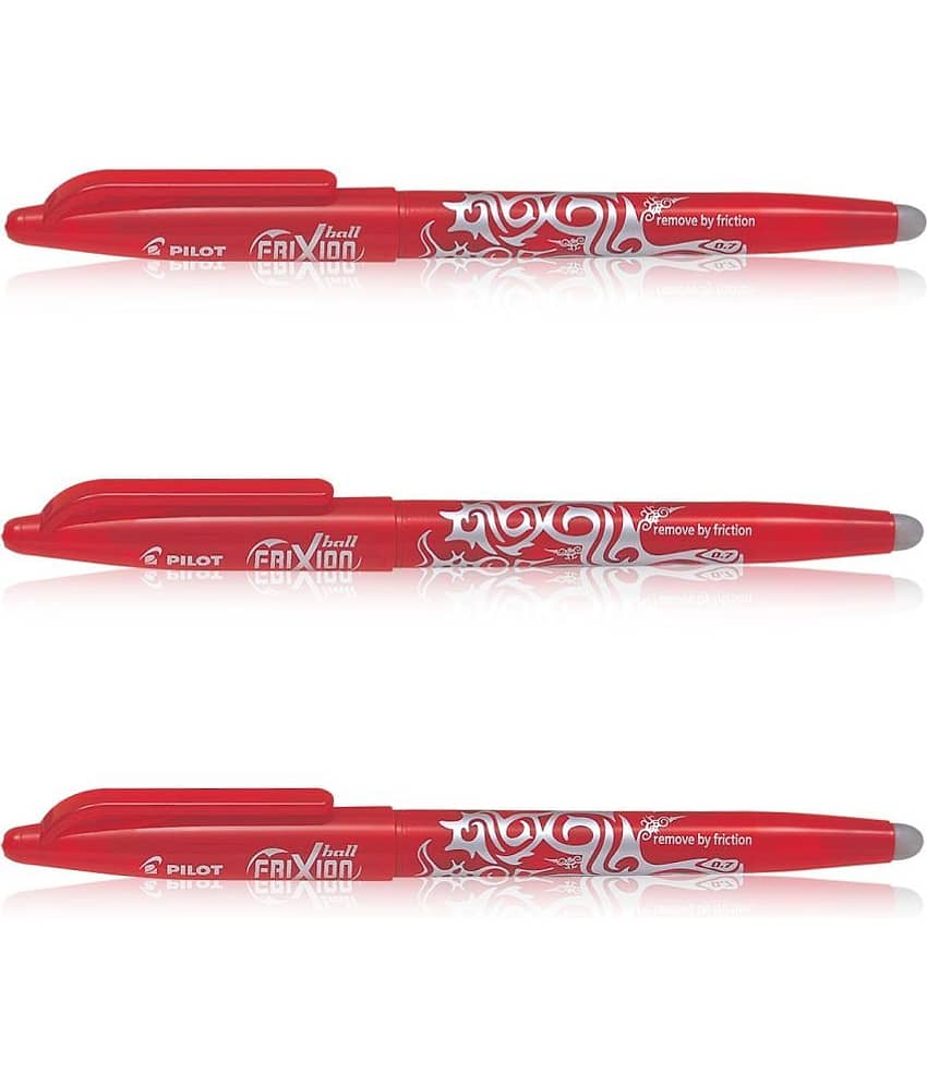 Pilot Frixion Roller Pen Red Pack of 3