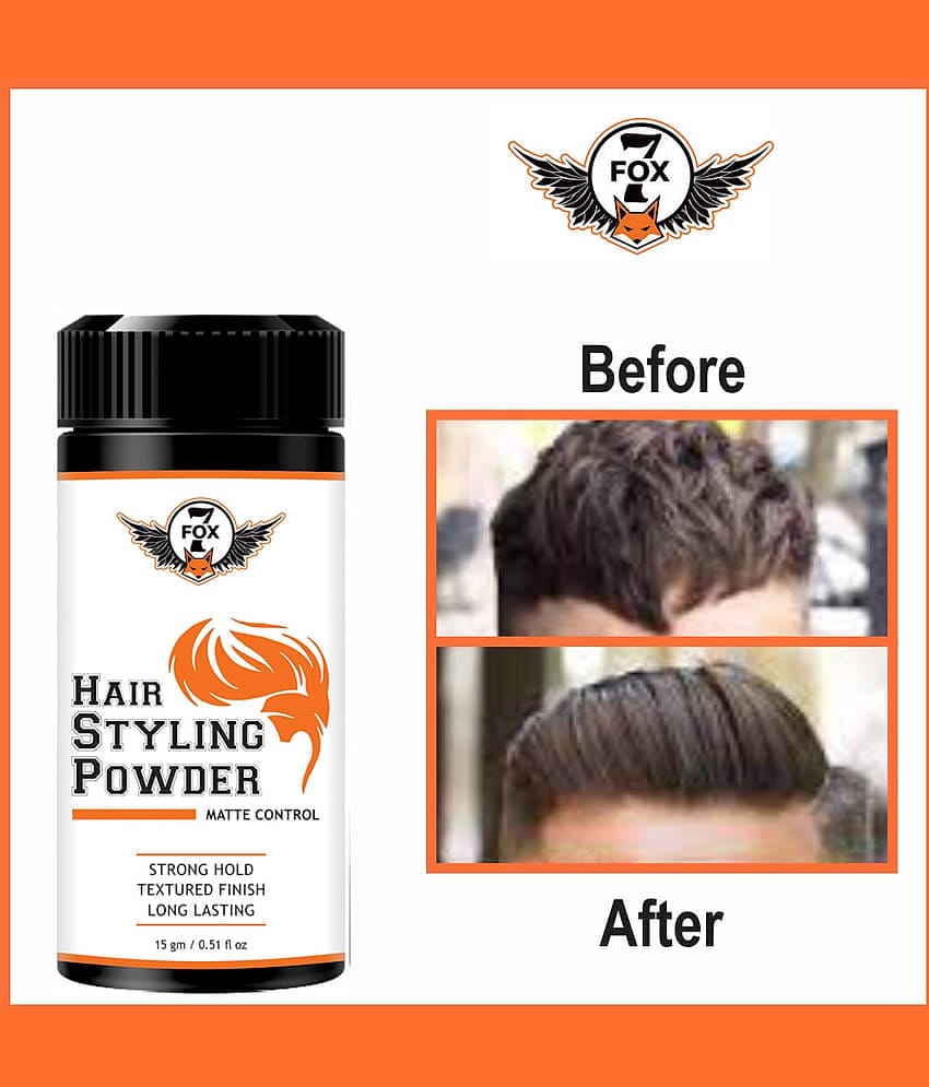 7 FOX Hair Styling Powder for High Volume,  Strong Hold Matte 15 gm