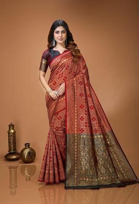 Soft Lichi Silk Saree with Jacquard Border