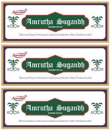 AMRUTHA PREMIUM INCENSE STICKS Bamboo Incense Sticks (96 x 25 x 258 mm, Black)