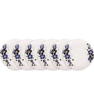 HomePro Flower Design Plates Navy Blue Melamine Dinner Set ( Pack of 1 )