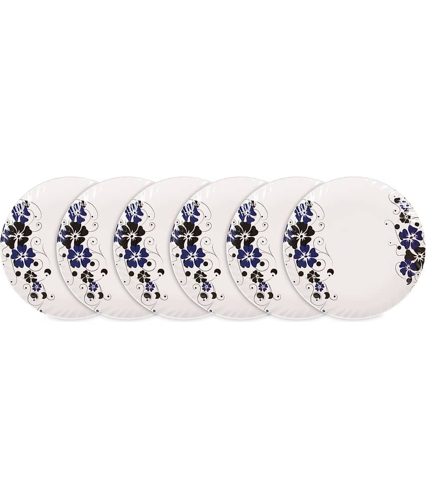 HomePro Flower Design Plates Navy Blue Melamine Dinner Set ( Pack of 1 )