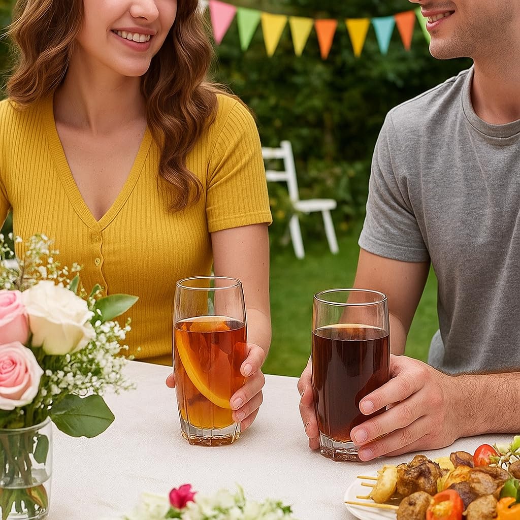 365ML Highball Glass, Glass for Dining Table Juice Heavy Base Tall Bar Drinking Glasses, Juice, Beer, Wine,Cocktails Cold Drink (365ML)