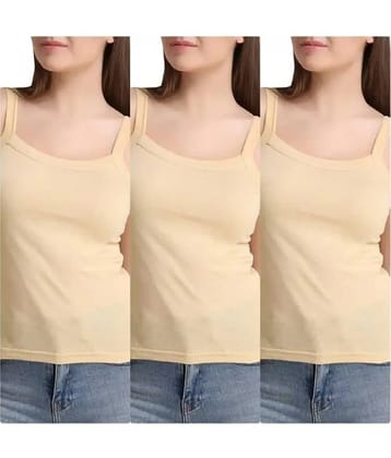 INNERO Women Pack of 3 Cotton Camisoles ( Beige )