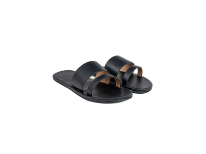 Paaduks Tev Cloak Vegan Leather Black Men Slides - UK 6