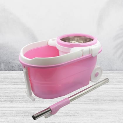 Spin Mop with Bucket for Floor Cleaning - Magic Mop Set with Steel Spin, Mop Stick, and Bucket for Home & Office Spin Mop with Bucket for Floor Cleaning - Magic Mop Set with Steel Spin, Mop Stick, and Bucket for Home & Office