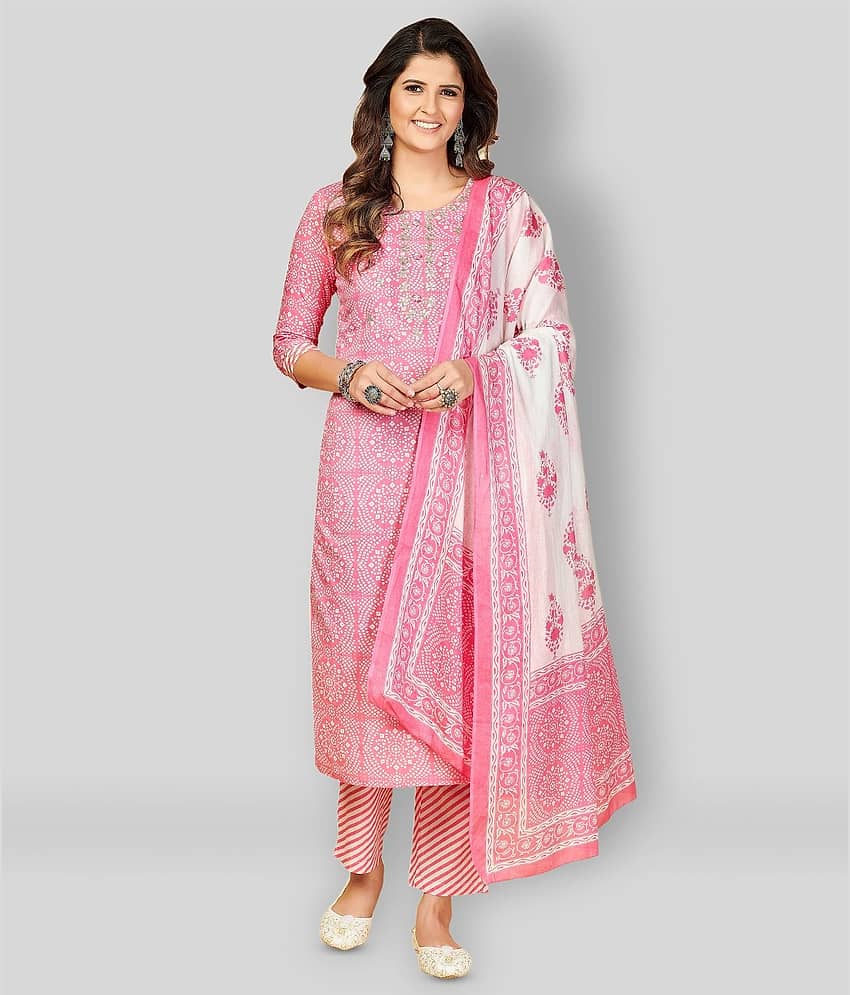 Vbuyz - Multicolor Straight Cotton Women's Stitched Salwar Suit ( Pack of 1 )