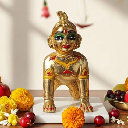 Brass Radha Rani Idol - Devotional Brass Statue, Height : 3.5 Inch (BSMAS1591 D)