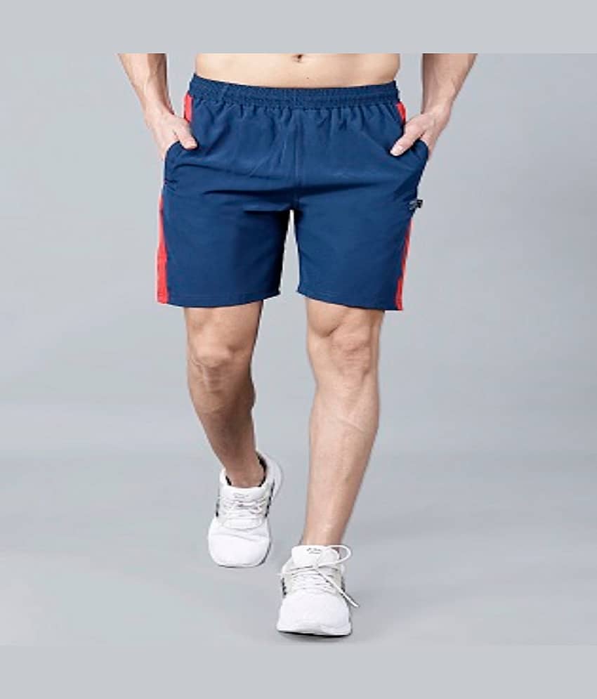 Texfro Blue Cotton Blend Men's Shorts ( Pack of 1 )