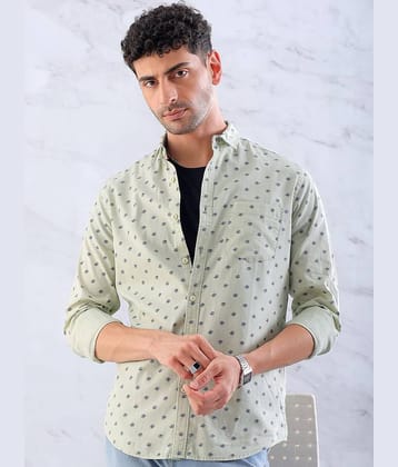 HARDSODA 100% Cotton Regular Fit Printed Full Sleeves Men's Casual Shirt - Green ( Pack of 1 )