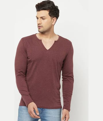 Glito Pack of 1 Cotton Blend Regular Fit Men's T-Shirt ( Brown )