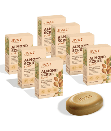 JIVA Exfoliating Almond Soap 100g Soap for All Skin Type ( Pack of 7 )