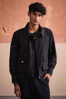 ALVARO CROPPED JACKET - BLACK-XS
