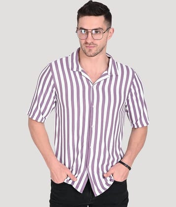 Traquila Cotton Blend Regular Fit Striped Half Sleeves Men's Casual Shirt - Brown ( Pack of 1 )