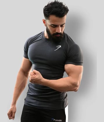 Fuaark - Dark Grey Polyester Regular Fit Men's Sports T-Shirt ( Pack of 1 )