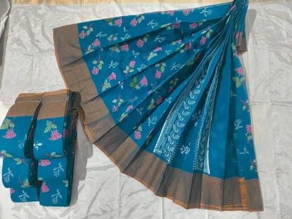 Handcrafted Kalankari Mangalagiri Saree