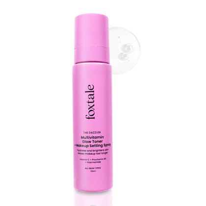 Foxtale Multivitamin Glow Toner & Makeup Setting Spray with Vitamin C & Niacinamide, Hydrating Toner for Glowing Skin, Alcohol-Free, For All Skin Types, 150 ml Foxtale Multivitamin Glow Toner & Makeup Setting Spray with Vitamin C & Niacinamide, Hydrating