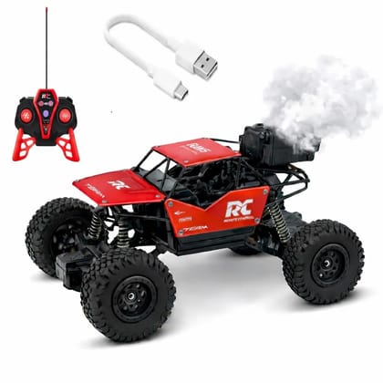 Rechargeable Remote Control Rock Crawler Car with Mist Spray | High Speed 4x4 Off Road Monster Truck Toy for Kids