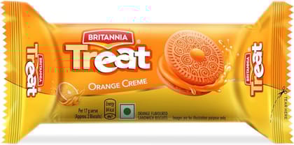 Britannia Treat Orange Creme Sandwich Biscuits 51g